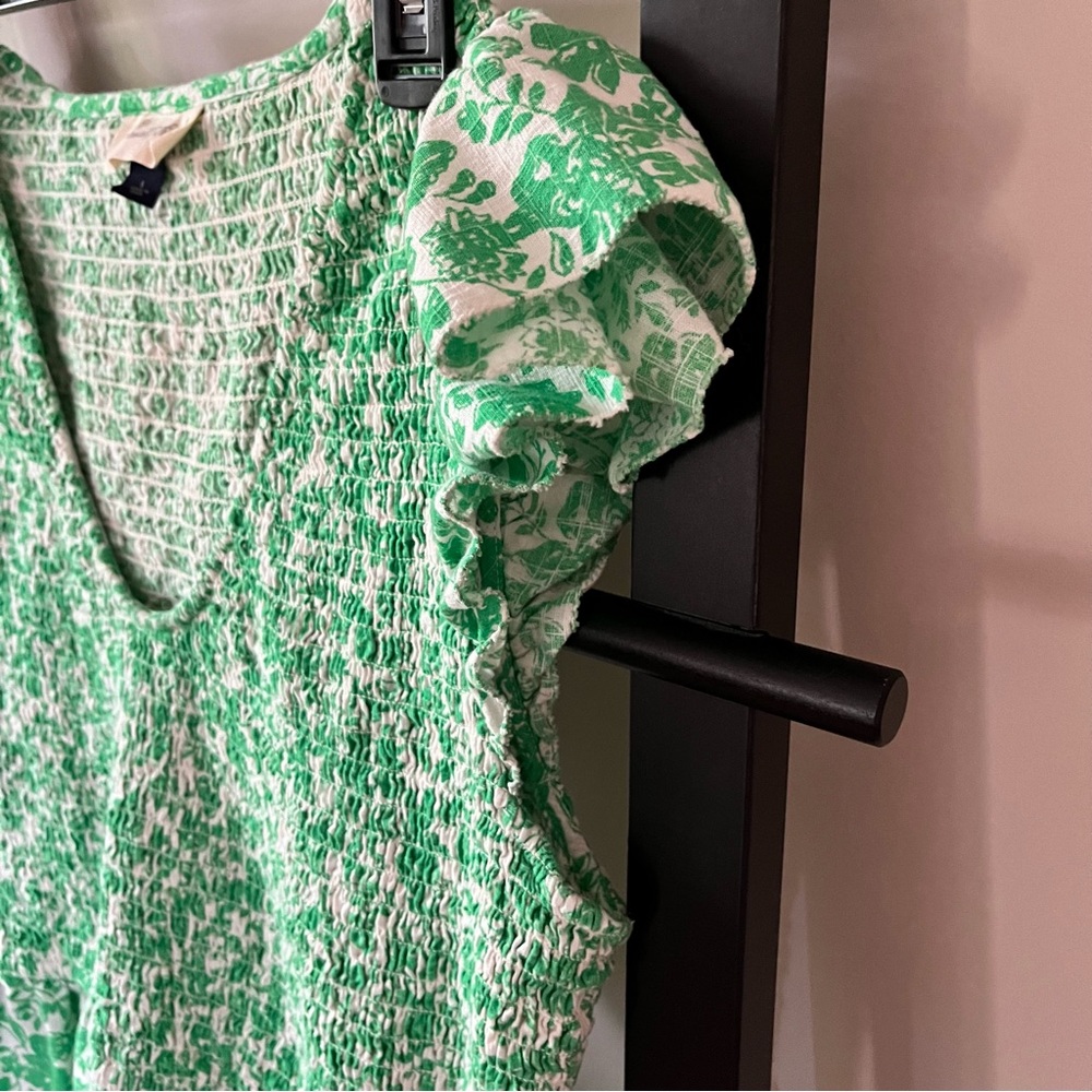 Universal Thread Ruffled Short Sleeve Smocked Mini Spring Dress L - Picture 9 of 11